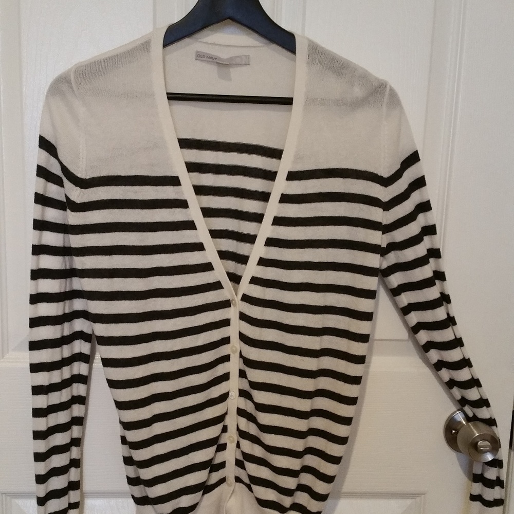 Classic black and white long cardigan