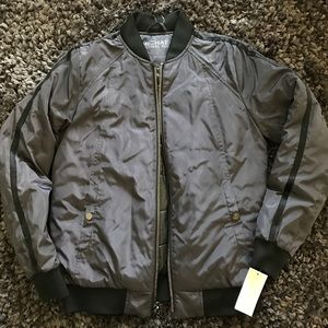 Michael Kors Gunmetal Bomber Jacket