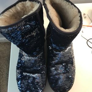 Blue/Silver Sparkly Uggs