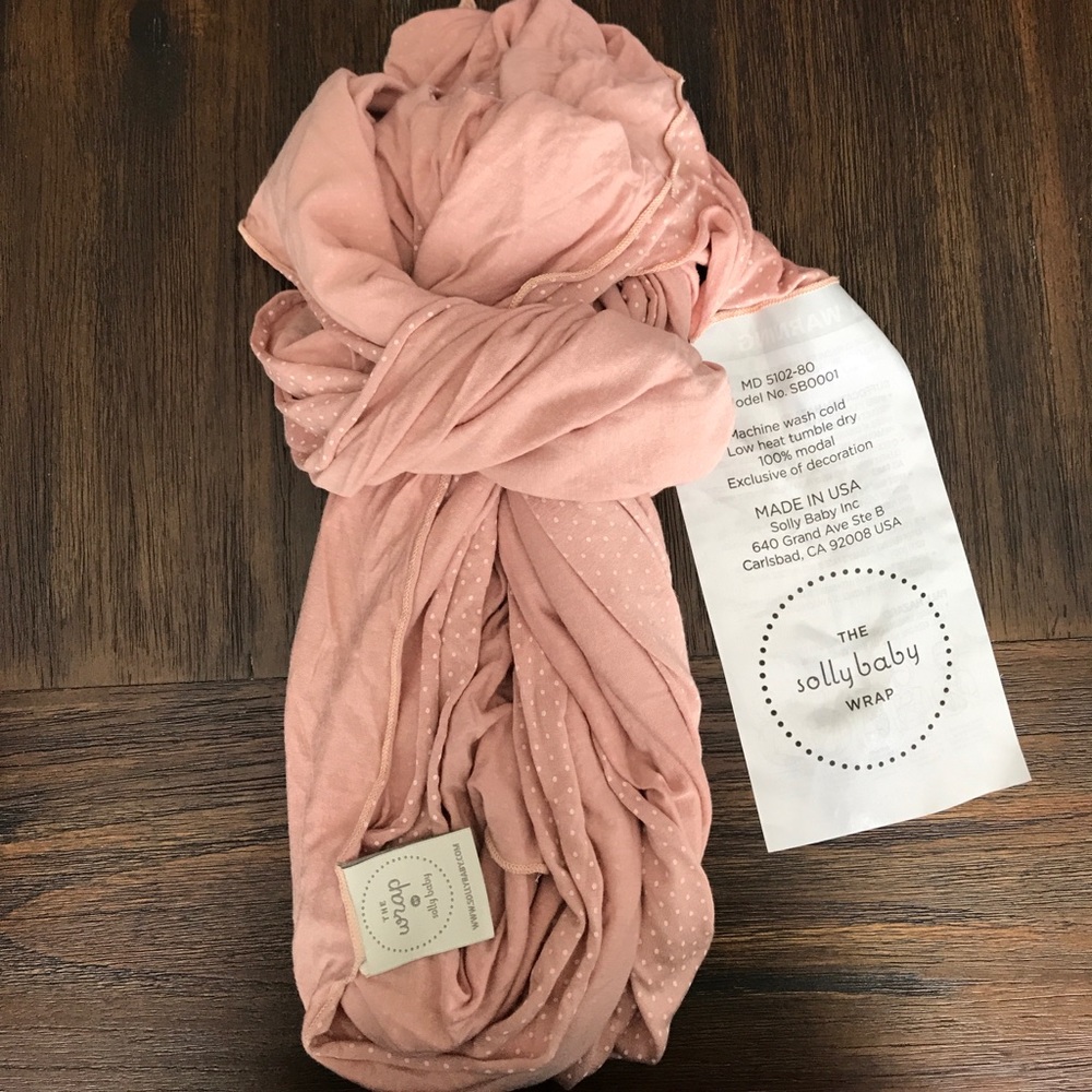 Solly baby wrap pink Swiss dot