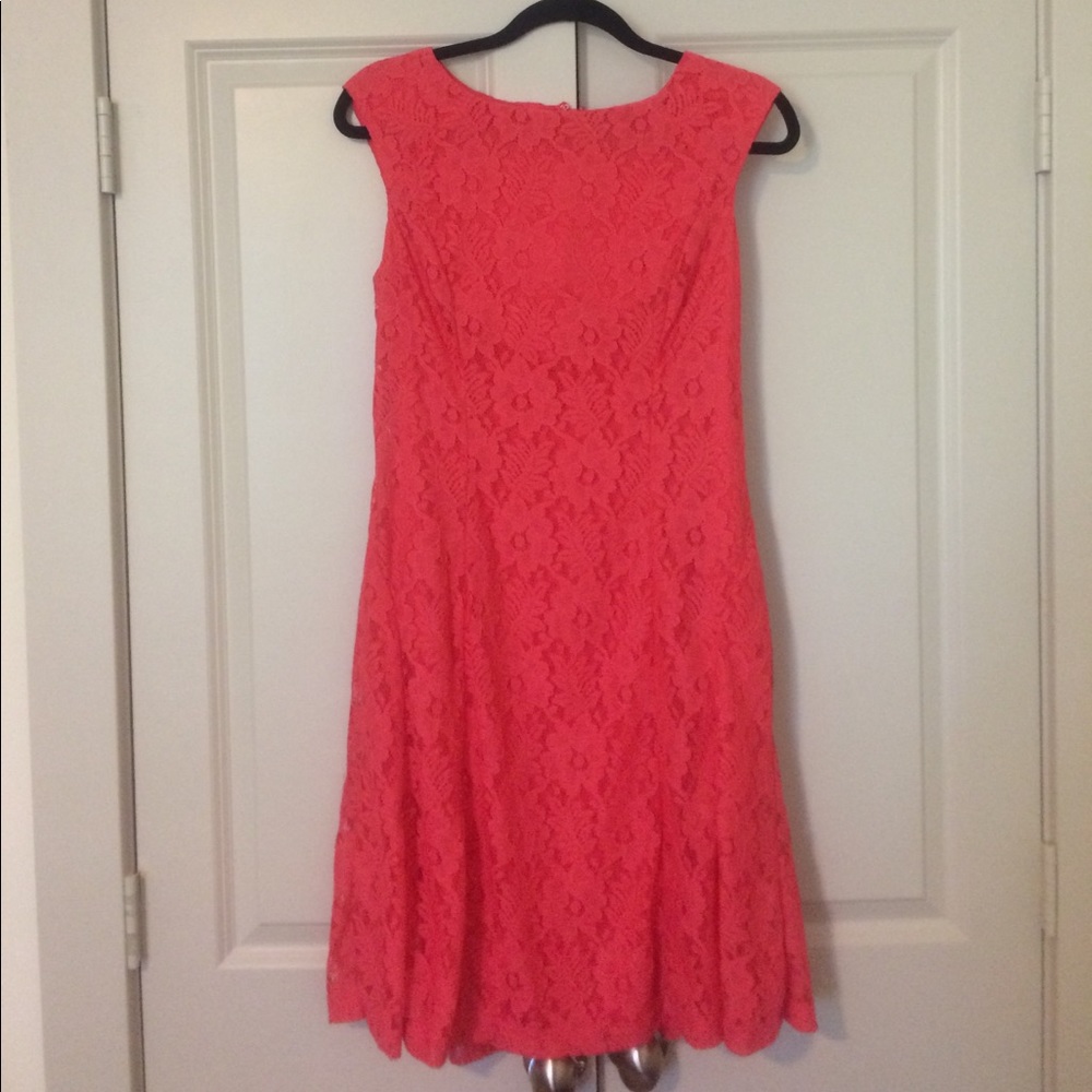 Coral lace dress