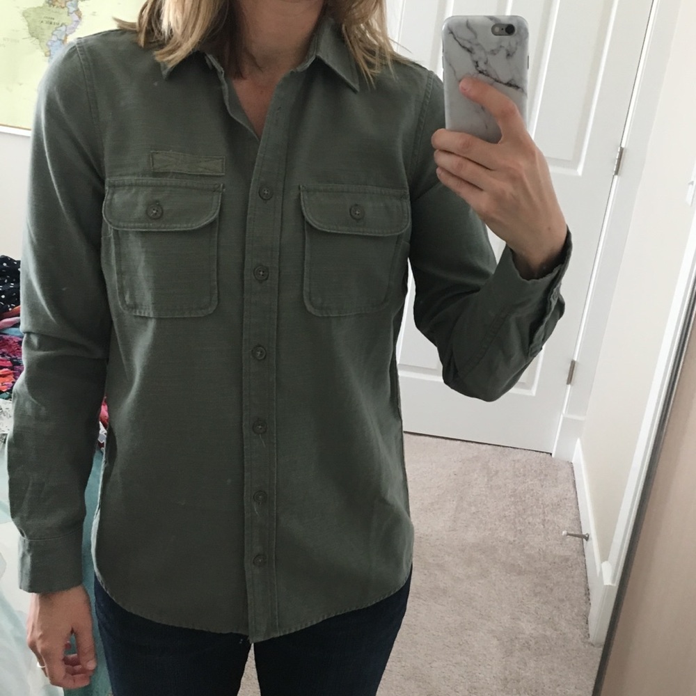 J. Crew safari olive top. Sz 6. NWOT
