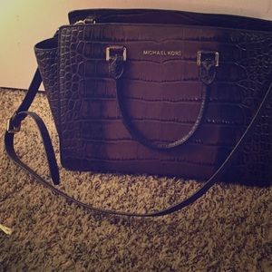 Michael Kors chocolate embossed purse