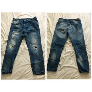 Zara Man Slim Carrot distress Jeans size 32