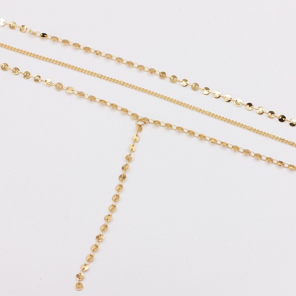 NEW Thin Layered Gold Sequins Coin Choker Necklace - Picture 4 of 4