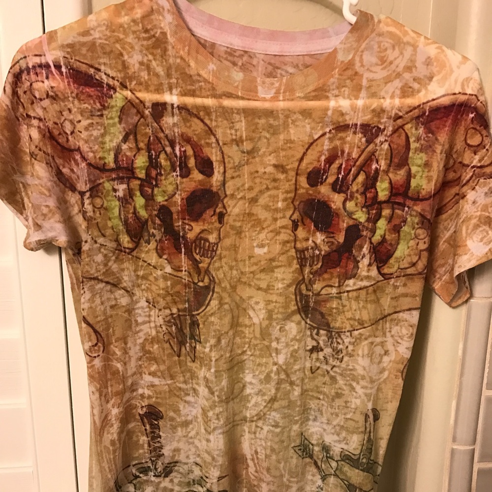 Sinful brand Burnout Shirt with Foil details