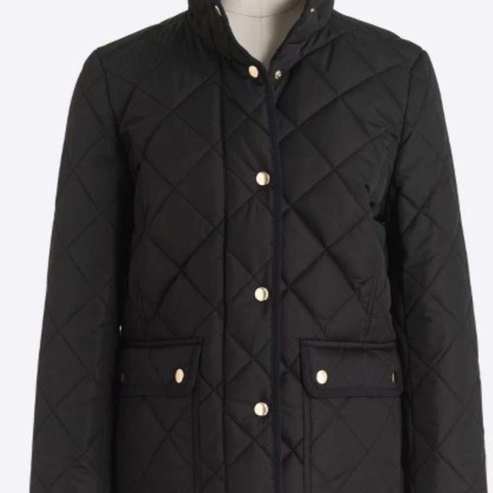 JCrew black quilted jacket