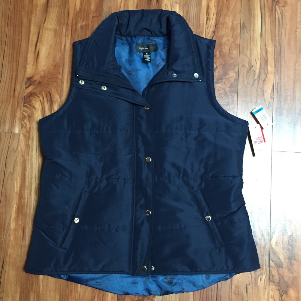 Style & Co. Navy Puffer Vest