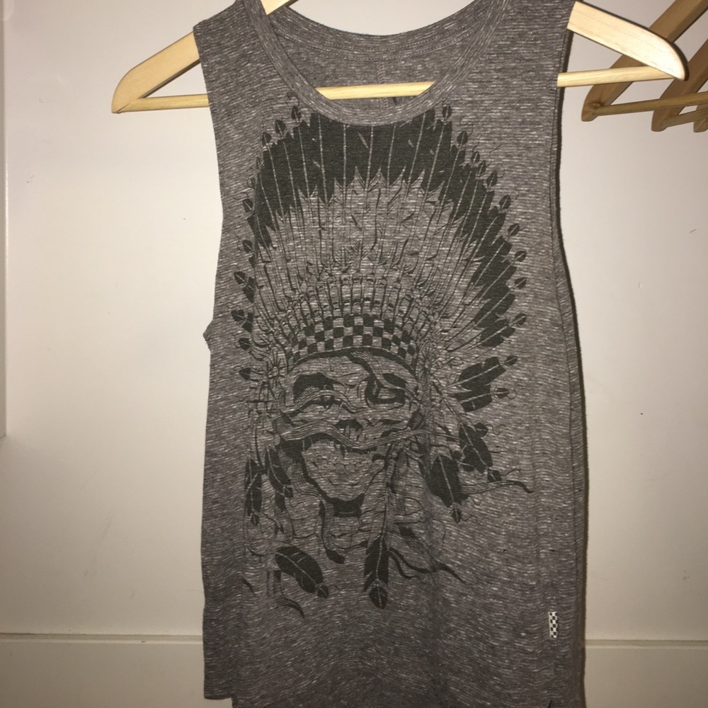 Gray loose tank top