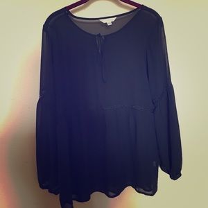 Sheer black blouse