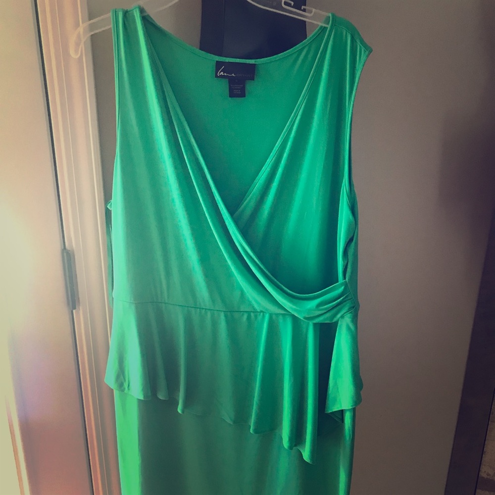 Green Peplum style plus size Dress