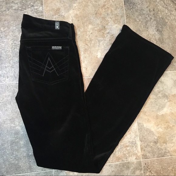 7 For All Mankind Pants - NWOT 7 for all mankind black velvet a pocket pants