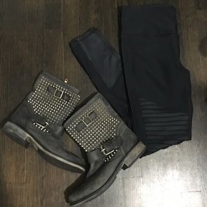 Steve Madden studded biker boots