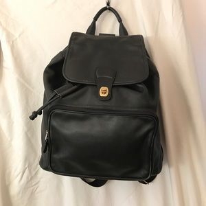 Coach Black Leather Backpack Purse!