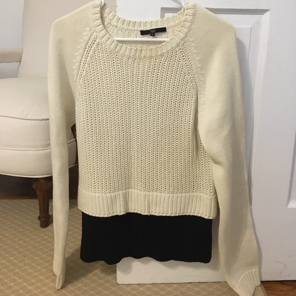 Tibi black and white cotton sweater