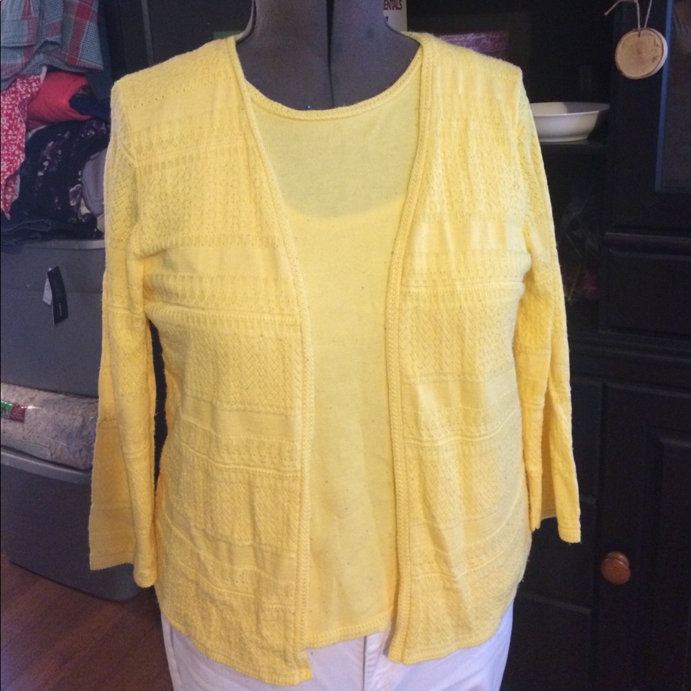 Sweater/ cardigan duo.