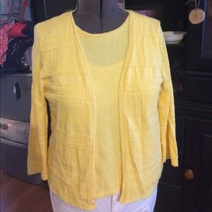 Sweater/ cardigan duo.