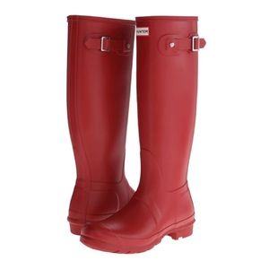 Red Hunter rain boots