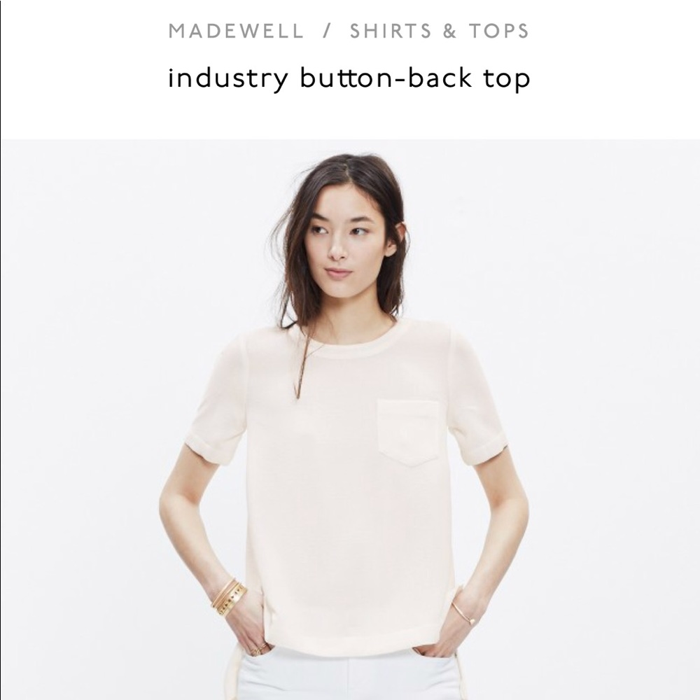 Madewell Industry Button-Back Top in Black