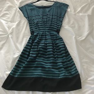 teal striped dress