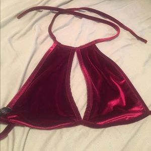Velvet Red cut out top