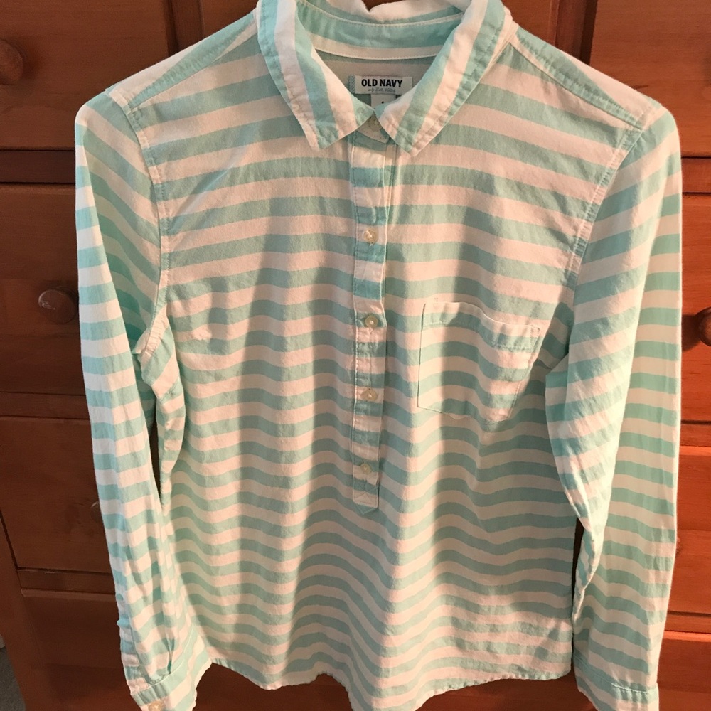 Old Navy 3/4-Button Striped Long-Sleeve Shirt