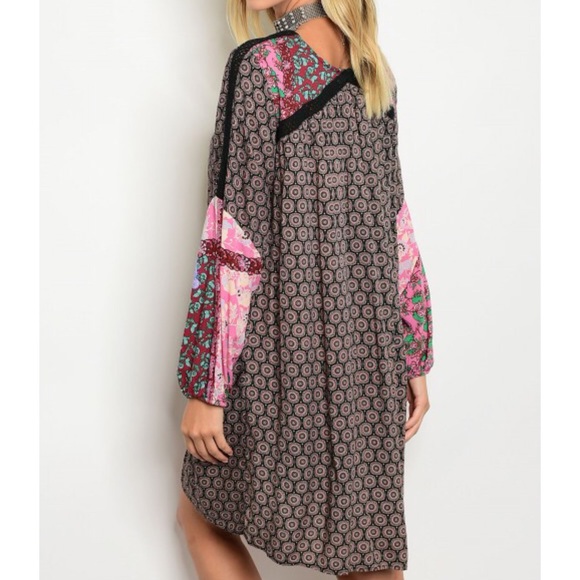 Vintage Print Patch Work Tunic Dress - Picture 2 of 4