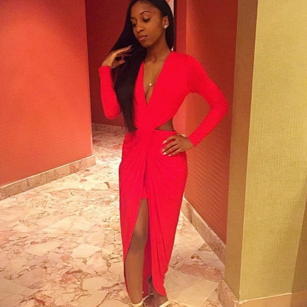 Gorgeous red maxi dress.