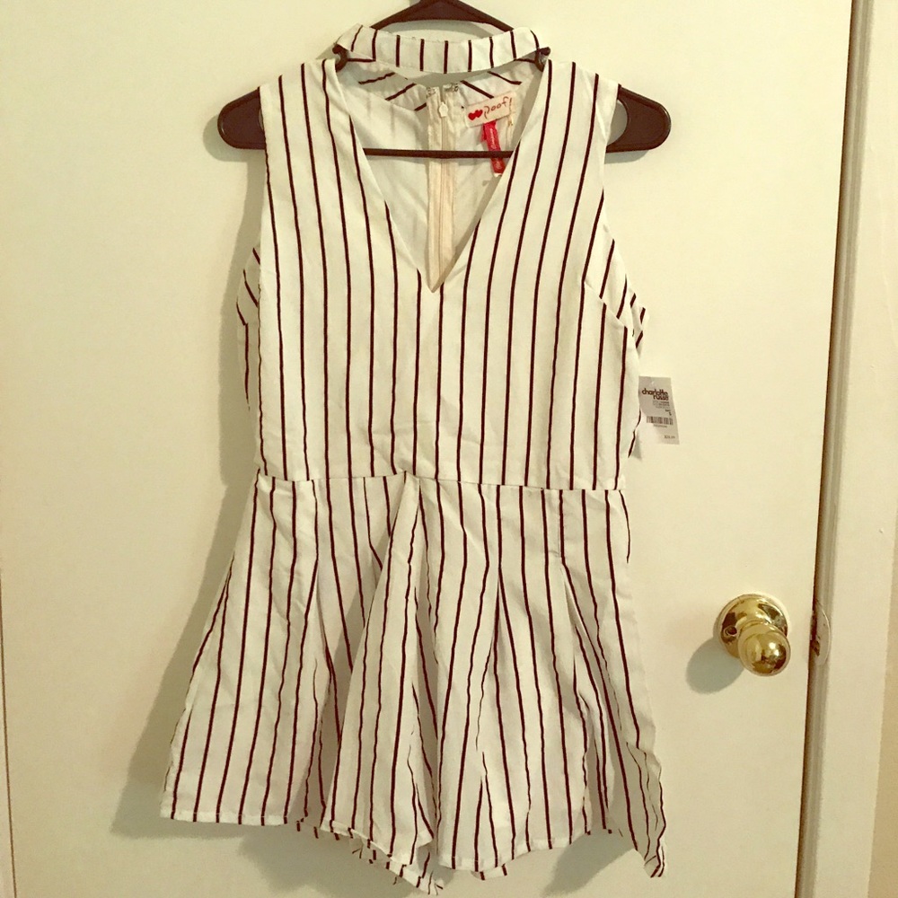 Striped Chiffon Romper