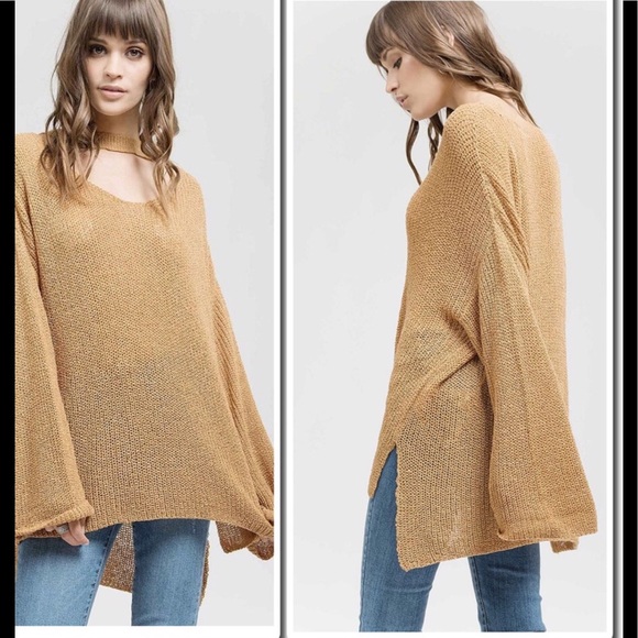 Oversized Halter Neck Knit Sweater Top - Picture 2 of 5