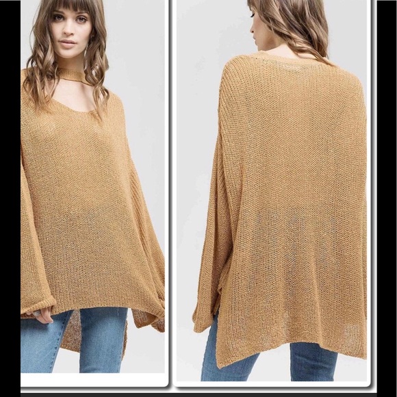 Oversized Halter Neck Knit Sweater Top - Picture 3 of 5