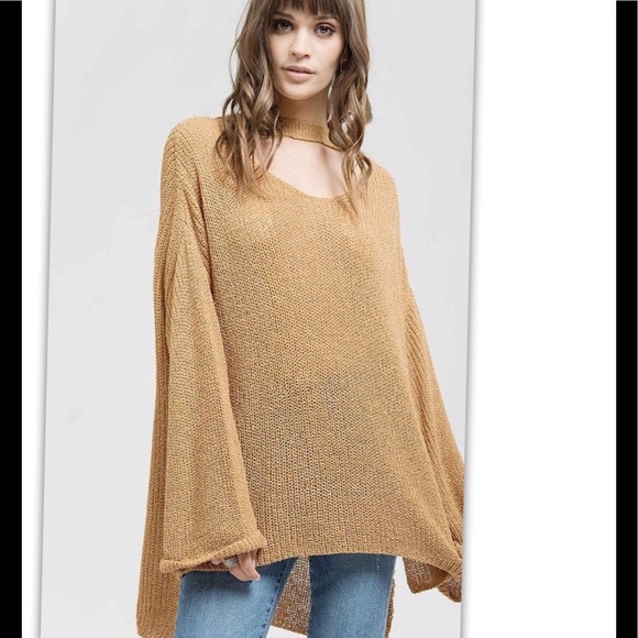 Oversized Halter Neck Knit Sweater Top - Picture 4 of 5