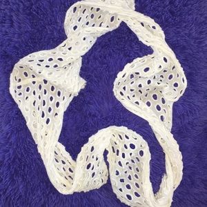 White Polka Dotted Infinity Scarf