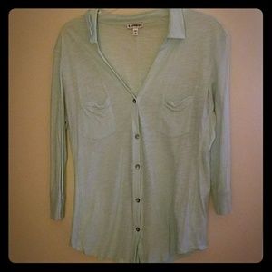 3/4 Sleeve Cotton Button Up