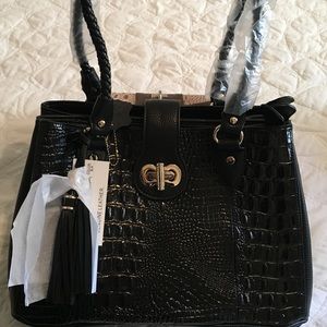 Madi Claire Black Leather Purse