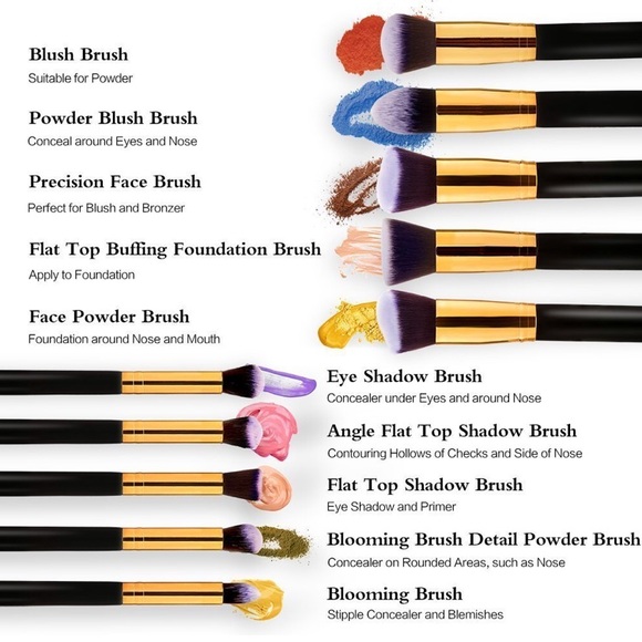 Makeup | 1 Piece Set 2 Gifts Black Gold Makeup Brushes | Poshmark