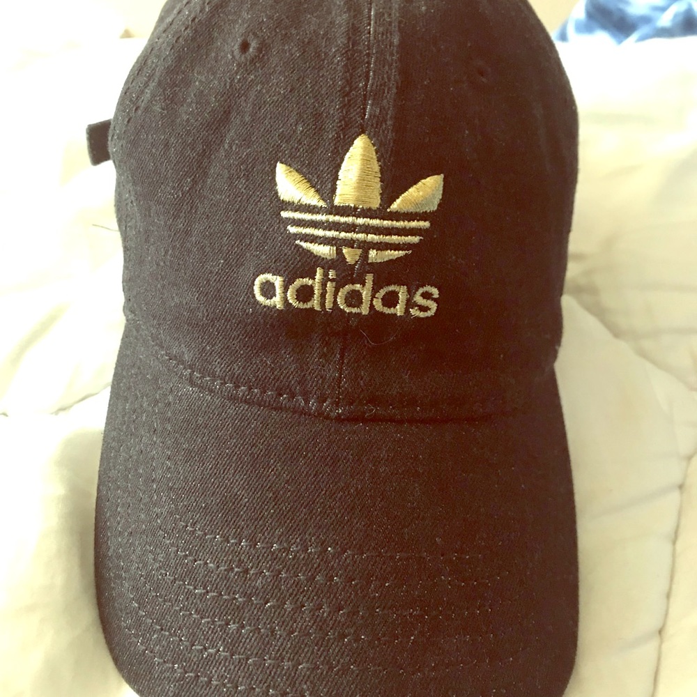 Black and gold Adidas Hat