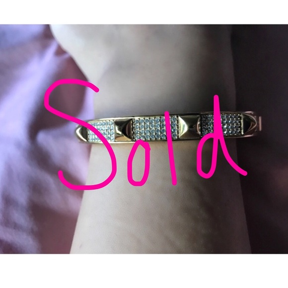 Micheal Kors Gold Studded bangle with diamonds 💎 - Picture 1 of 4