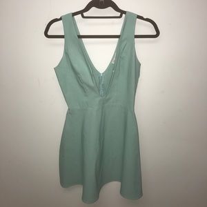 Teal low cut dress