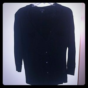 Express 3/4 Sleeve Black  Cotton Button