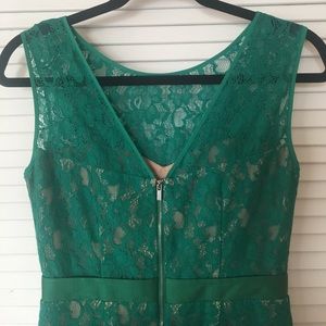 BCBG Max Azria Green Lace Cocktail Dress