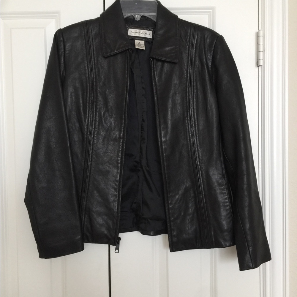 Preston and York Black Leather jacket