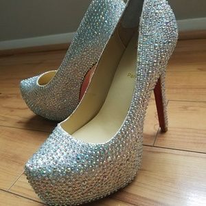 Rhinestone red bottoms sz 7