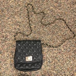 Aldo Black & Gold Crossbody Purse