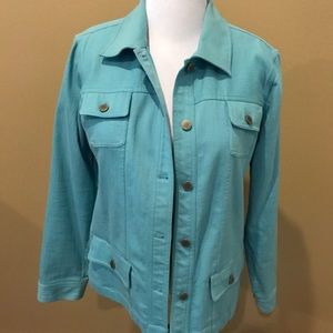 Christopher & Banks muted turquoise Jean jacket