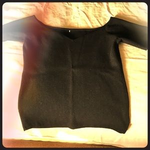 Off the shoulder black knit top