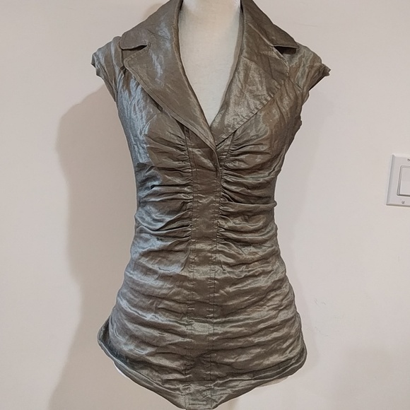 Champagne (Pale Olive Bronze) Vintage Searle Top - Picture 2 of 7