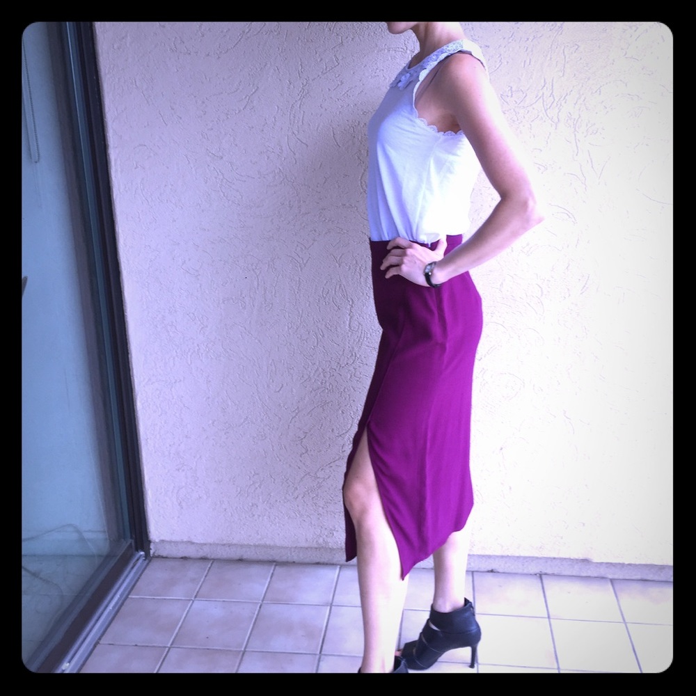 Madewell front slit midi skirt