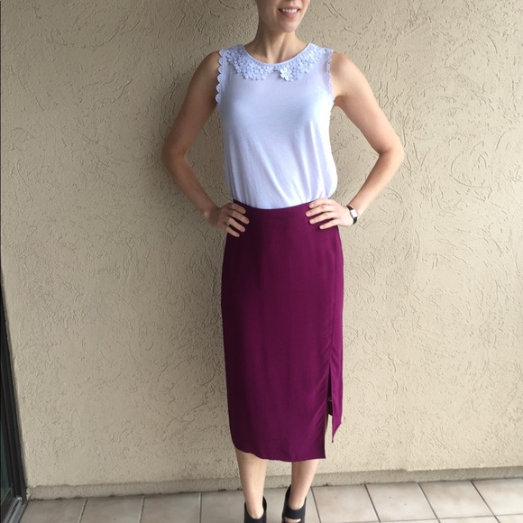 Madewell front slit midi skirt - Picture 2 of 6
