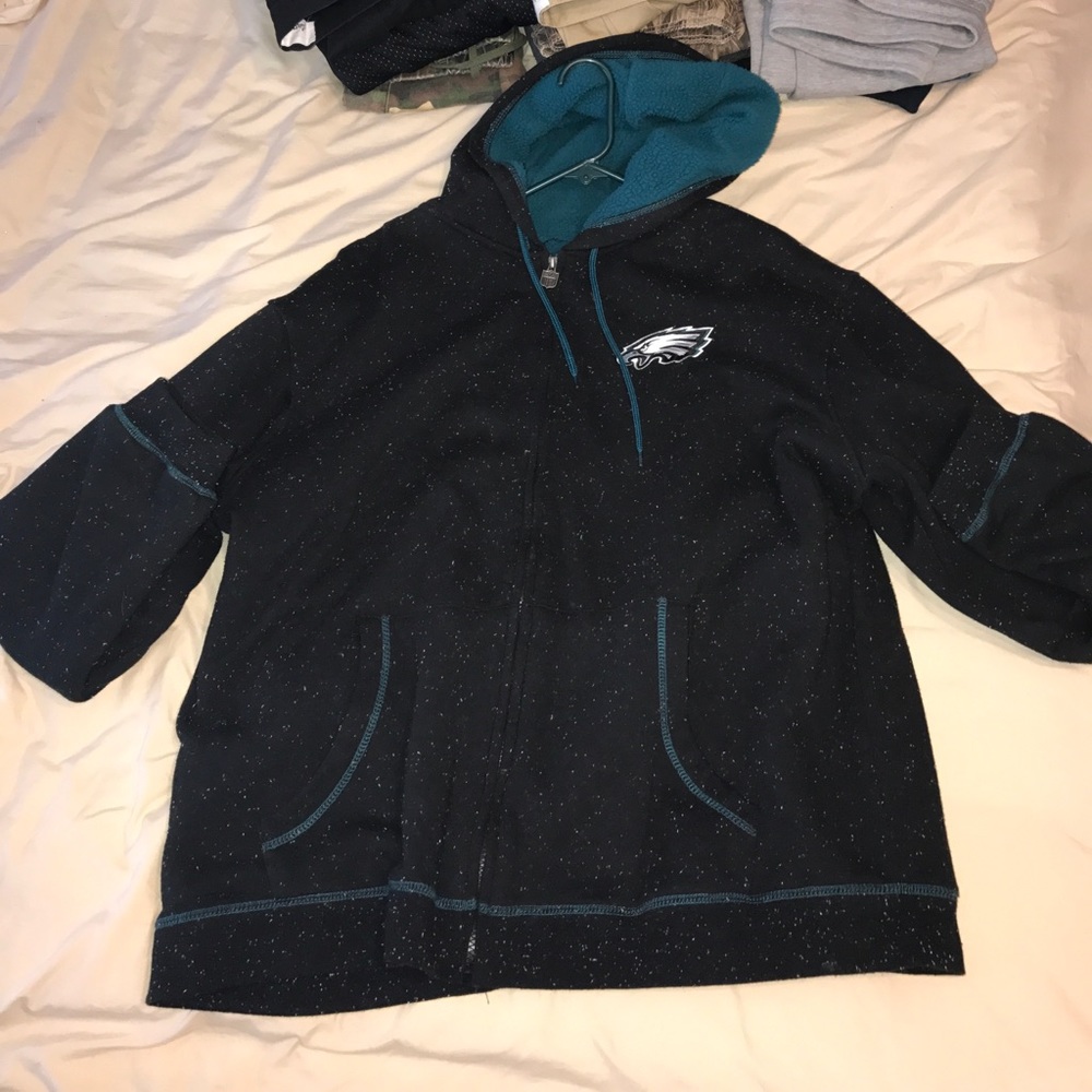 (XL) Speckled Philadelphia Eagles Hoodie w/ Zipper